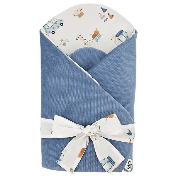 Katoenen kegel met fluwelen giraf/blauw