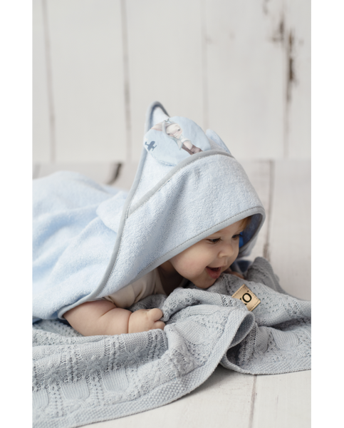 Bamboo bath cover Pilot Bear/Blue