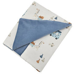 Educatieve speelmat met VELVET voering GIRAFFE/BLAUW