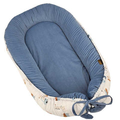 Velvet baby cocoon Giraffe/Blue