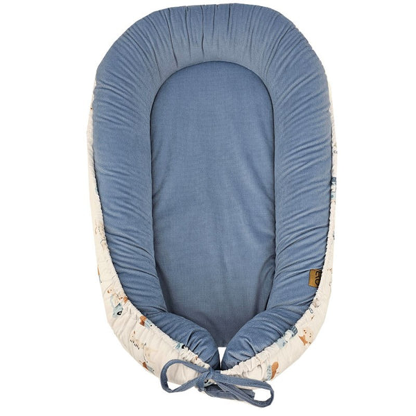 Velvet baby cocoon Giraffe/Blue
