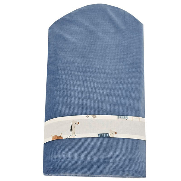 Katoenen kegel met fluwelen giraf/blauw