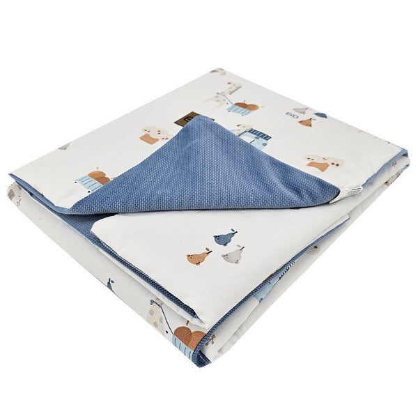 Educatieve speelmat met VELVET voering GIRAFFE/BLAUW