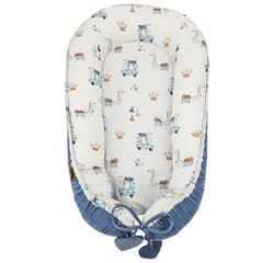 Velvet baby cocoon Giraffe/Blue