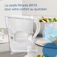 Brita Marella White Carafe (2.4L) includes 1 MaxTra Pro All-In-1 Cartridge