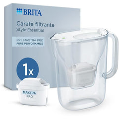 BRITA filter jug - Essential Style White - 2.4 L capacity, including 1.4 L of filtered water - 1 Maxtra Pro Pure Performance filter