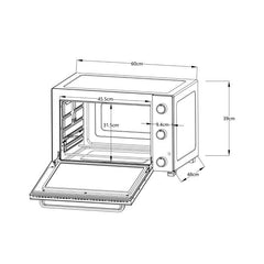 Elektrische mini-oven - Natuurlijke convectie CONTINENTAL EDISON - CEMF60B3 - Zwart - B60 x H39 x D48 cm