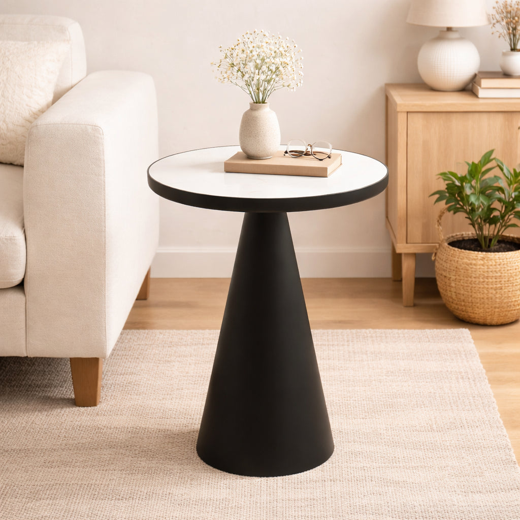 Round Cone Marble Side Table