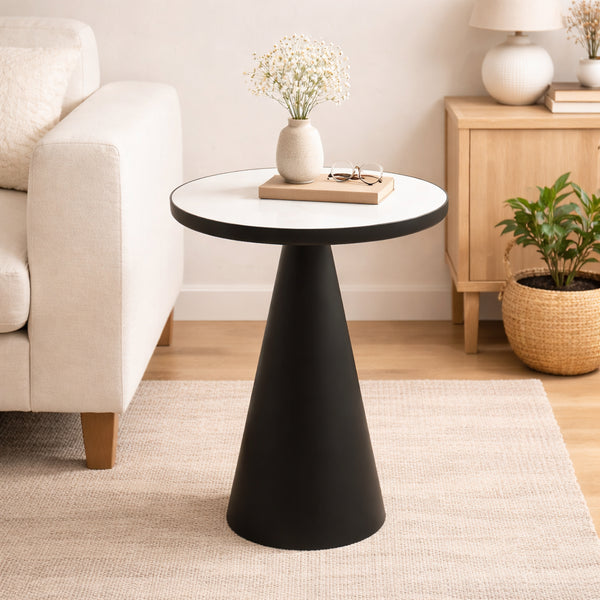 Round Cone Marble Side Table