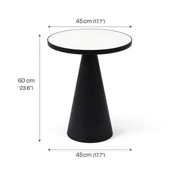 Round Cone Marble Side Table