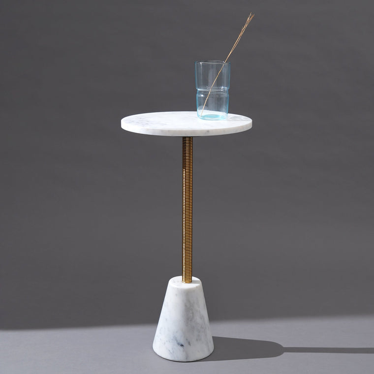 Marble Drink Table with Cone Marble Base