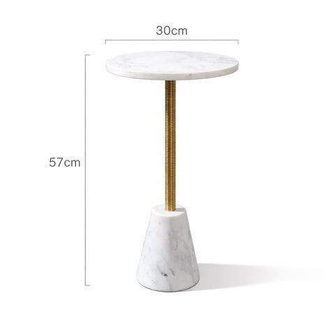 Marble Drink Table with Cone Marble Base
