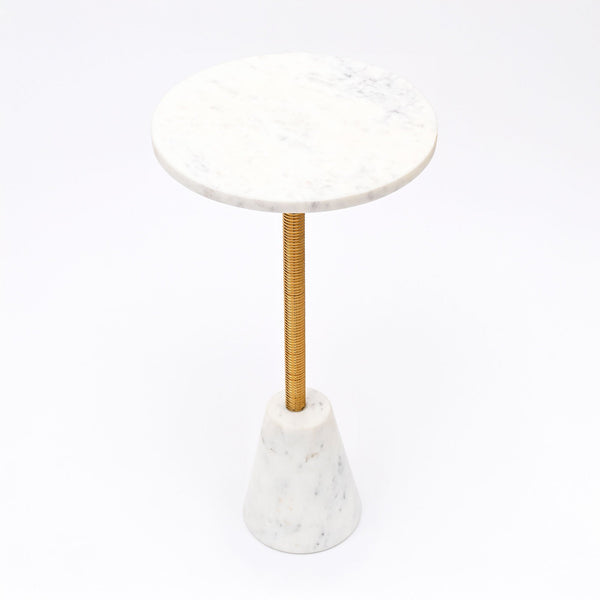Marble Drink Table with Cone Marble Base