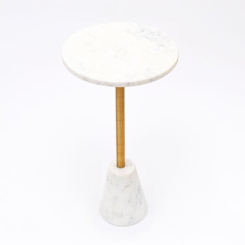 Marble Drink Table with Cone Marble Base