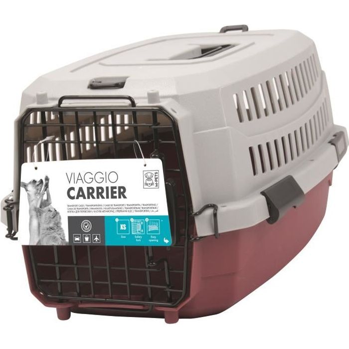 M-PETS Viaggio Carrier S Carrying Bag - 58.4x38.7x33cm - Bordeaux and gray - For dogs and cats