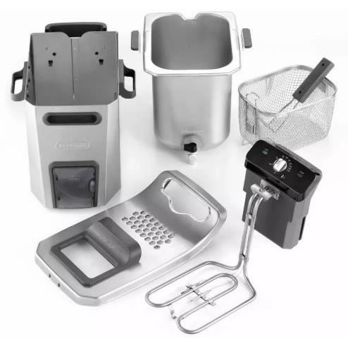 Deep fryer - DELONGHI - FZ44851 - Stainless steel - 5 L - 3200 W - 29.3 x 41.7 x 23.2 cm