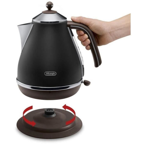 Kettle - DELONGHI - KBOV2001.BK - 2000 W - 1.7 L - Matte black / Chocolate