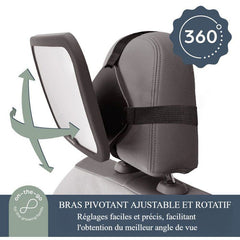 Large rectangular rear-view mirror - DREAMBABY - Adjustable for back seat - 20 x 24 cm - Black