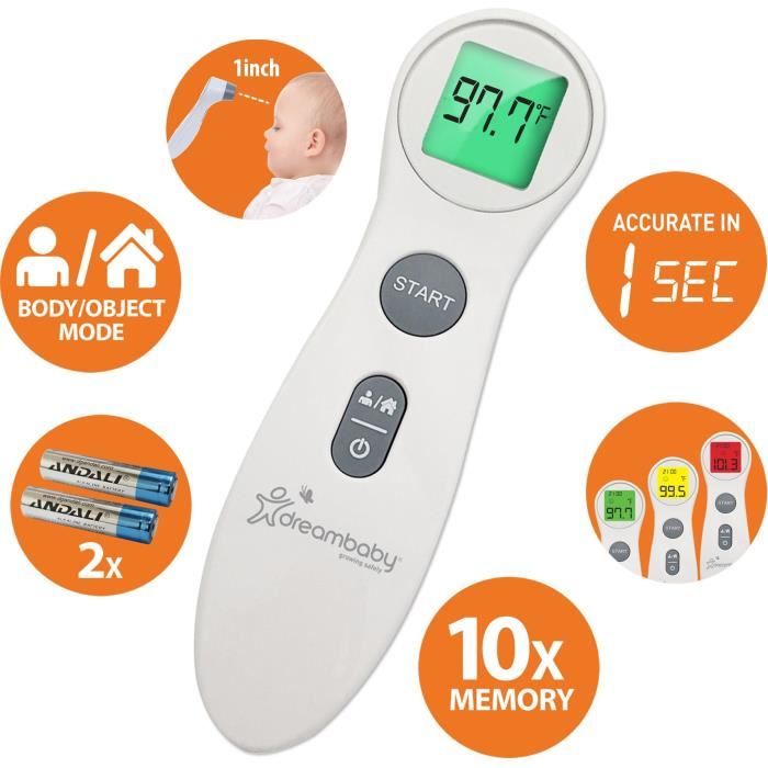 Digital forehead thermometer - DREAMBABY - Contactless infrared - Fever temperature measurement - for babies and adults