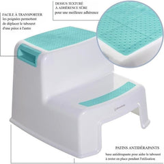Opstapje - DREAMBABY - 2 UP - Antislip en getextureerd - Tot 80 kg voor kinderen en volwassenen - Aqua