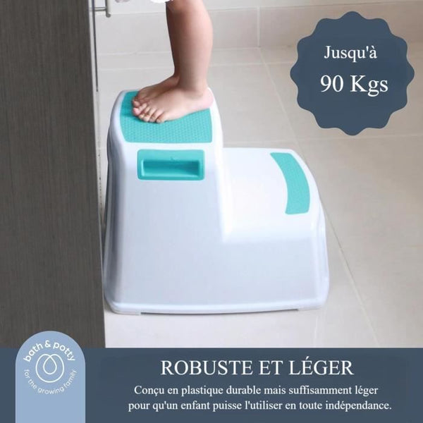 Opstapje - DREAMBABY - 2 UP - Antislip en getextureerd - Tot 80 kg voor kinderen en volwassenen - Aqua