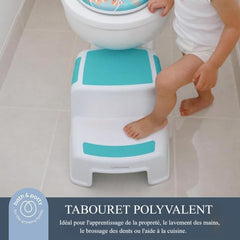 Opstapje - DREAMBABY - 2 UP - Antislip en getextureerd - Tot 80 kg voor kinderen en volwassenen - Aqua