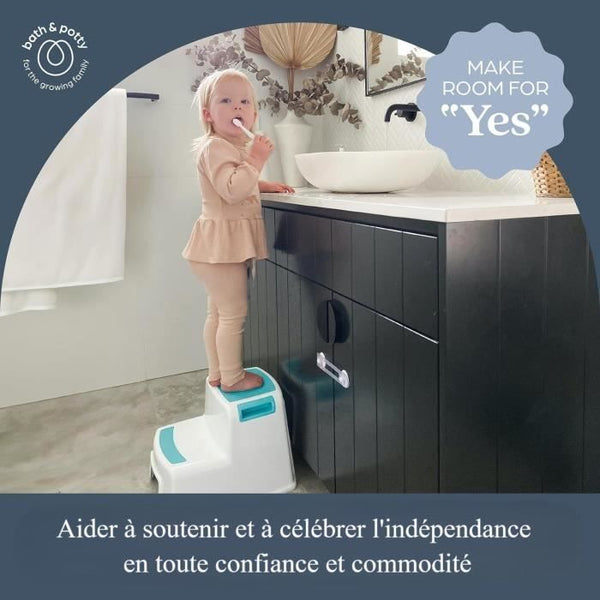 Opstapje - DREAMBABY - 2 UP - Antislip en getextureerd - Tot 80 kg voor kinderen en volwassenen - Aqua