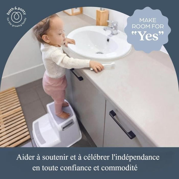 Opstapje - DREAMBABY - 2 Hoog - Antislip en gestructureerd - Tot 80 kg voor kinderen en volwassenen - Grijs