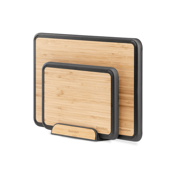 Fledge Bamboo Cutting Board Set of 2 Pieces with Holder