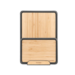 Fledge Bamboo Cutting Board Set of 2 Pieces with Holder