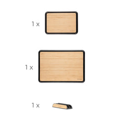 Fledge Bamboo Cutting Board Set of 2 Pieces with Holder