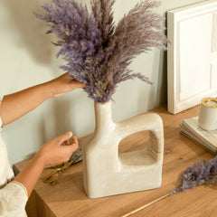 Sarafay Grote Ecomix Riet Vaas - Handgemaakte Eco-Vriendelijke Decoratieve Vloer- & Tafelbloemenaccent - Modern Rustiek Boho