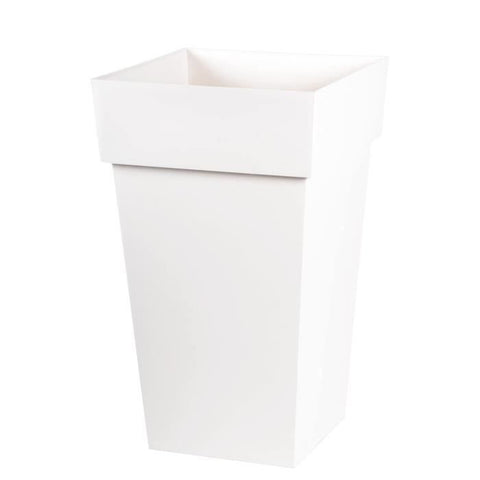 EDA Toscane tall square planter - 39 x 39 x H 65 cm - 62 L - White