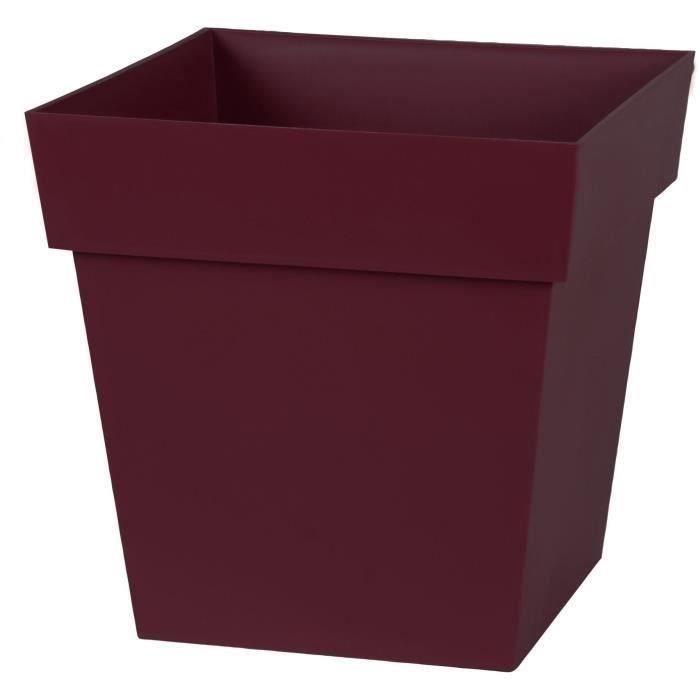 EDA TUSCANY Square plant pot 32 cm - Volume 22 L - 32 x 32 x 32 cm - Bordeaux red