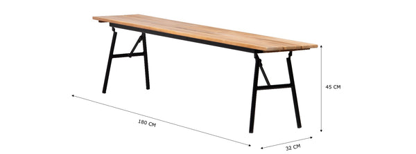 Banc pliant Vernon - Bois d'acacia aspect clair