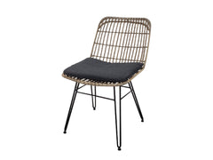 Flamingo Dining Chair Without Armrest - Steel Bamboo Look (set of 2)