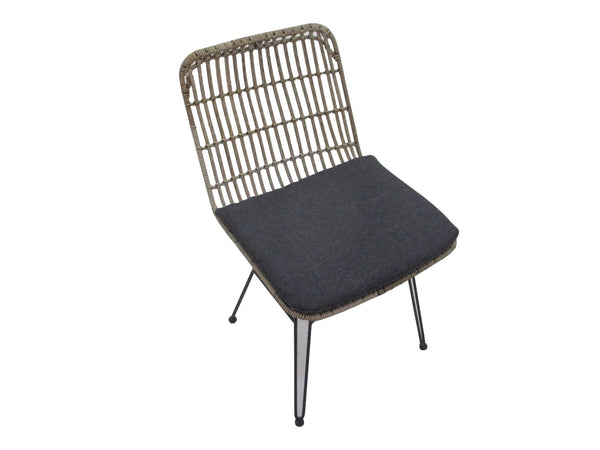 Flamingo Dining Chair Without Armrest - Steel Bamboo Look (set of 2)