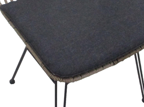 Flamingo Dining Chair Without Armrest - Steel Bamboo Look (set of 2)