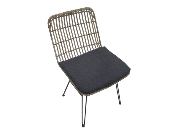 Flamingo Dining Chair Without Armrest - Steel Bamboo Look (set of 2)
