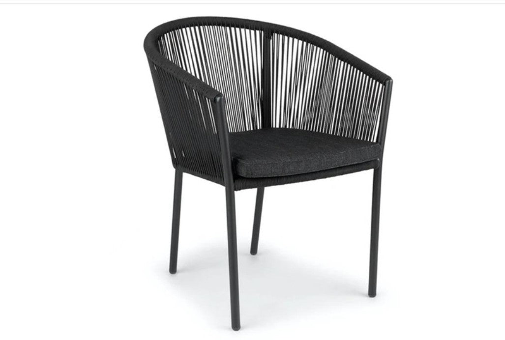 Chaise de salle à manger empilable Reims 12053 - Alu Noir (lot de 2)