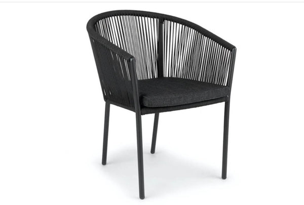 Chaise de salle à manger empilable Reims 12053 - Alu Noir (lot de 2)