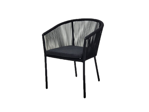 Chaise de salle à manger empilable Reims 12053 - Alu Noir (lot de 2)