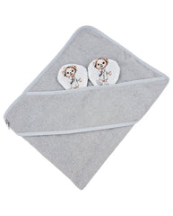 Bamboo bath cover GARDENER BEAR/GREY