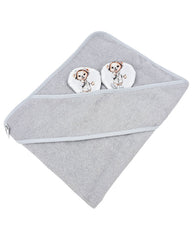 Bamboo bath cover GARDENER BEAR/GREY