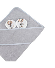 Bamboo bath cover GARDENER BEAR/GREY