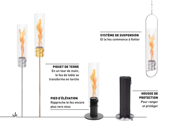 Spin Ambient Lantern Ground Stake Both Sizes 3-piece Oak
