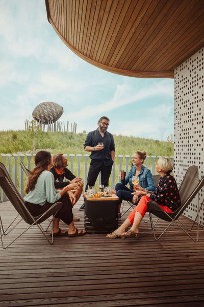 Cube Fire Basket Shelf Bamboo