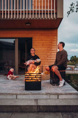 Cube Fire Basket Shelf Bamboo