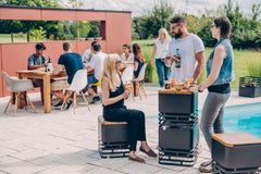 Cube Fire Basket Shelf Bamboo