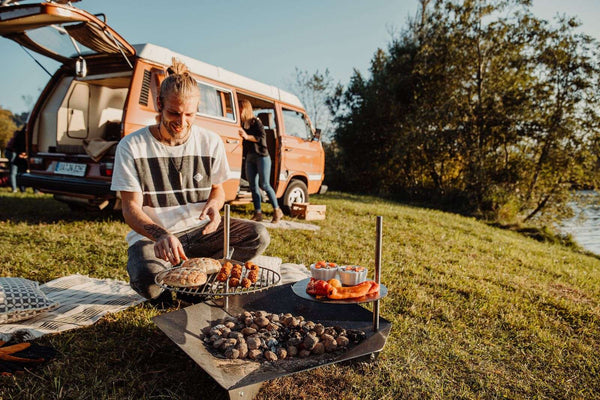 Triple Fire Bowl Grill Grate with Stand Ø 45 cm